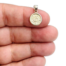 Load image into Gallery viewer, New 14k yellow Gold tiny round seven wishes Happiness Pendant charm jewelry 1.2g
