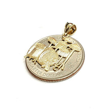 Load image into Gallery viewer, 14k yellow Gold solid Drum sets Pendant charm gift instrument fine jewelry 1.4g
