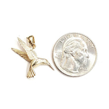 Load image into Gallery viewer, New 14k yellow Gold solid 3D Hummingbird Pendant charm gift fine jewelry 2.3g
