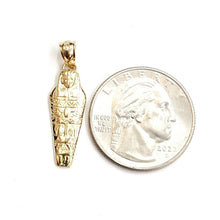 Load image into Gallery viewer, 14k yellow Gold sarcophagus ancient Egypt mummy Pendant charm fine jewelry 1.5g
