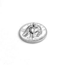 Load image into Gallery viewer, 14k White Gold Tiny shiny Heart pendant charm fine gift jewelry for women 0.5g
