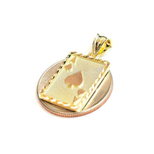 Load image into Gallery viewer, 10k yellow Gold Ace of spade Pendant playing card gambling fine jewelry 2.3g
