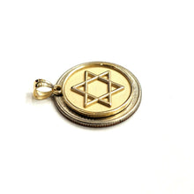 Load image into Gallery viewer, 14k yellow gold Round star of David Jewish Israel charm pendant Fine jewelry 4g
