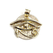 Load image into Gallery viewer, 10k yellow Gold Egyptian eye of Horus protection Pendant fine gift jewelry 2.6g
