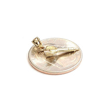 Load image into Gallery viewer, 14k yellow Gold solid 3D lawn Dart Pendant charm dartist gift fine jewelry 0.9g
