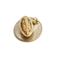 Load image into Gallery viewer, 14k yellow Gold football 3D ball Pendant charm fine sport jewelry unisex 4.4g
