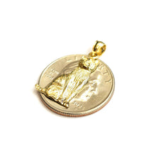 Load image into Gallery viewer, New 14k solid yellow Gold cat full body Pendant charm fine jewelry gift pet 1.9g
