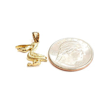 Load image into Gallery viewer, New 14k yellow Gold pelican Bird Pendant charm unisex gift fine jewelry 1.9g
