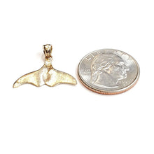 Load image into Gallery viewer, New 14k yellow Gold whale tail ocean Pendant charm fine jewelry gift unisex 1.5g
