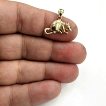 Load image into Gallery viewer, New 14k yellow Gold mouse Pendant animal charm Children gift fine jewelry 1.6g
