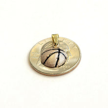 Load image into Gallery viewer, 14k gold Tiny basketball pendant charm Fine Jewelry Sport Gift unisex 0.46" 1g
