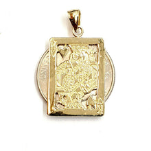 Load image into Gallery viewer, 14k yellow Gold king of heart Pendant playing card gambling fine jewelry 3.2g
