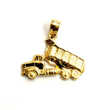 Load image into Gallery viewer, 14k yellow Gold  Dump truck car trucking Pendant charm gift fine jewelry 2.3g
