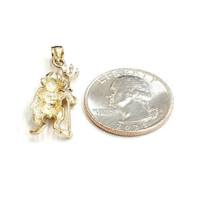 Load image into Gallery viewer, New 14k yellow Gold solid Devil Pitchfork Pendant charm Gift fine jewelry 3.3g
