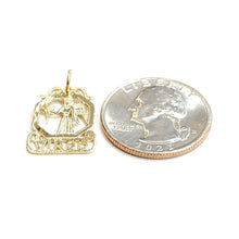 Load image into Gallery viewer, New 14k yellow Gold Virgo zodiac sign Pendant charm astrology fine jewelry 1.2g
