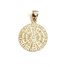 Load image into Gallery viewer, New 14k yellow Gold solid round Dart Board Pendant 0.63" gift fine jewelry 1.6g
