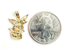 Load image into Gallery viewer, New 14k yellow gold saint Michael pendant charm fine religious gift jewelry 1.2g
