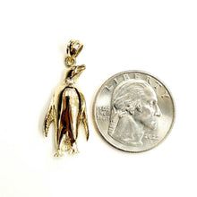 Load image into Gallery viewer, New 14k yellow Gold solid Penguin Bird Pendant charm gift fine jewelry 3g
