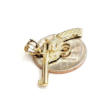 Load image into Gallery viewer, 14k yellow solid Gold handgun pistol gun Pendant charm fine gift jewelry 2.6g
