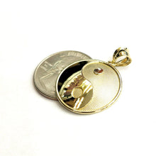 Load image into Gallery viewer, New 10k solid yellow Gold yin ying yang taoist symbol Pendant jewelry 0.96" 3g

