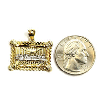 Load image into Gallery viewer, 14k two tone gold last supper pendant charm diamond cut fine gift jewelry 3.1g
