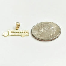 Load image into Gallery viewer, 14k yellow Gold Tiny School Bus vehicle Car Pendant charm gift fine jewelry 0.9g
