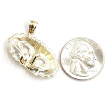 Load image into Gallery viewer, 14k yellow gold masquerade face mask drama theater act pendant fine jewelry 3.8g
