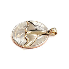 Load image into Gallery viewer, New 14k yellow Gold whale tail ocean Pendant charm fine jewelry gift unisex 1.5g
