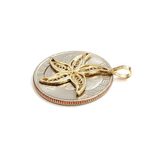 Load image into Gallery viewer, 14k yellow Gold starfish Pendant charm filigree necklace gift fine jewelry 1.1g
