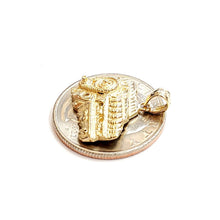 Load image into Gallery viewer, New 14k yellow Gold racing car engine sport Pendant charm gift fine jewelry 3.2g
