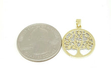 Load image into Gallery viewer, 14k two tone gold round tree of life lucky pendant charm fine gift for her 2g
