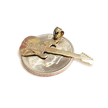 Load image into Gallery viewer, New 14k yellow Gold solid Guitar Pendant gift music instrument fine jewelry 1.7g
