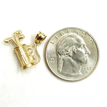 Load image into Gallery viewer, 14k yellow Gold 3D Golf Clubs And Bag Pendant sport Gift game fine jewelry 2.3g

