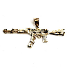 Load image into Gallery viewer, 14k yellow Gold AK-47 machine gun military rifle Pendant charm fine gift 10.1g
