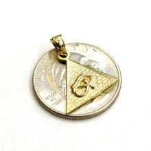 Load image into Gallery viewer, 14k yellow solid Gold Egyptian pyramid eye of Horus Pendant fine jewelry 1.6g
