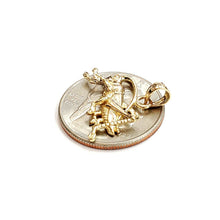 Load image into Gallery viewer, 14k yellow Gold solid cricket insect Pendant charm gift fine jewelry 1.9g

