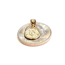 Load image into Gallery viewer, New 14k yellow Gold tiny round seven wishes Happiness Pendant charm jewelry 1.2g
