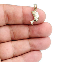 Load image into Gallery viewer, New 14k yellow Gold Tiny Egyptian Nefertiti head queen Pendant fine jewelry 1.2g
