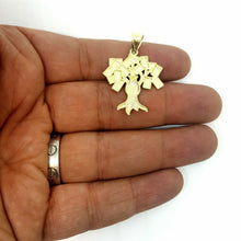 Load image into Gallery viewer, 10k yellow gold 100 dollar sign money bag tree lucky pendant charm gift 2.4g
