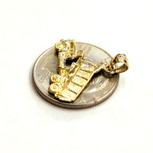 Load image into Gallery viewer, 14k yellow Gold  Dump truck car trucking Pendant charm gift fine jewelry 2.3g
