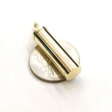 Load image into Gallery viewer, 10k yellow gold 3D Urn pendant For Cremation Ashes Cylinder fine jewelry 6.8g
