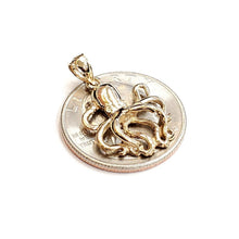 Load image into Gallery viewer, New 14k yellow Gold solid octopus Pendant charm gift fine jewelry unisex 2.1g
