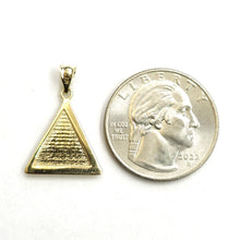 Load image into Gallery viewer, 14k yellow solid Gold Egyptian pyramid eye of Horus Pendant fine jewelry 1.6g
