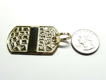 Load image into Gallery viewer, 10k yellow Gold solid men's nugget dog tag Pendant charm fine gift jewelry 8.4g
