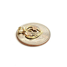 Load image into Gallery viewer, New 14k tri color solid Gold heart flower Pendant charm fine gift jewelry 0.9g
