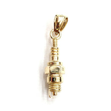 Load image into Gallery viewer, 14k yellow Gold 3D spark plug Pendant charm automobile engine fine jewelry 2.8g
