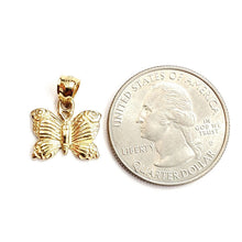 Load image into Gallery viewer, New 14k yellow Gold solid butterfly Pendant charm gift fine jewelry 1.4g
