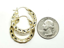 Load image into Gallery viewer, New 10K yellow Gold 1.06&quot; 3.85mm turkish hoop Earrings Round fine jewelry 3.3g

