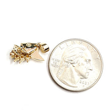 Load image into Gallery viewer, 14k yellow gold fish Bone wiggly movable pendant charm fine jewelry 1.9g
