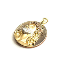 Load image into Gallery viewer, 14k multi color gold jesus face head pendant charm religious fine jewelry 2.7g
